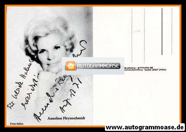 Autogramm Schauspieler | Anneliese FLEYENSCHMIDT | 1970er (Portrait SW Rüdel) Sahm