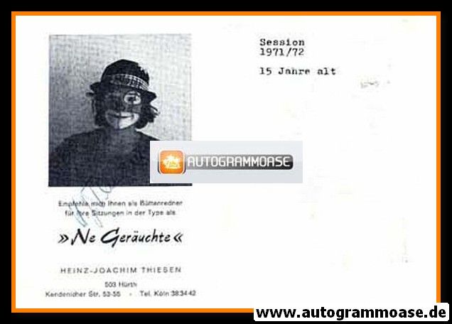 Autogramm Karneval | Heinz-Joachim THIESEN | 1971 "Ne Geräuchte"