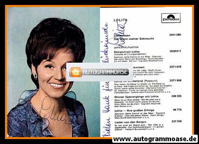 Autogramm Schlager | LOLITA | 1970 "Liebesrosen" (Polydor)