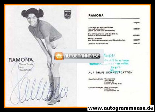 Autogramm Schlager | RAMONA | 1971 "Tante Trude" (Philips)