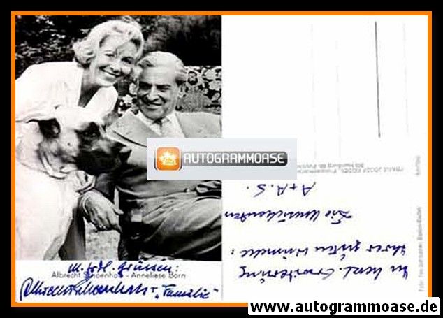 Autogramm Schauspieler | Albrecht SCHOENHALS | 1970er (Portrait SW Rüdel mit Frau)