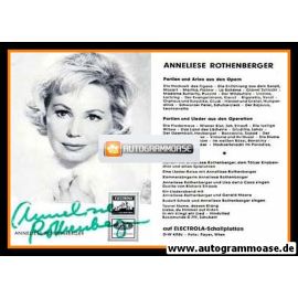 Autogramm Klassik | Anneliese ROTHENBERGER | 1970er (EMI Electrola Diskografie) SW
