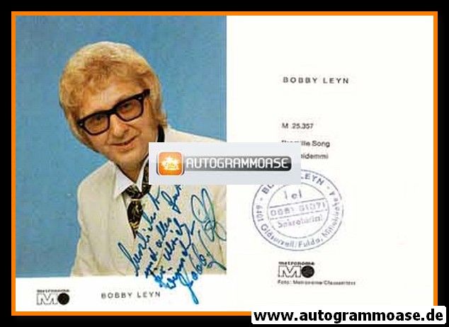 Autogramm Schlager | Bobby LEYN | 1971 "Promille-Song"
