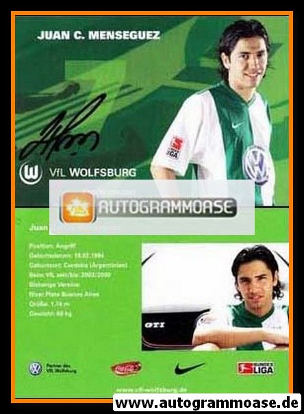 Autogramm Fussball | VfL Wolfsburg | 2006 | Juan C. MENSEGUEZ