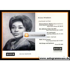 Autogramm Klassik (USA) | Felicia WEATHERS | 1970er (Portrait SW) Decca