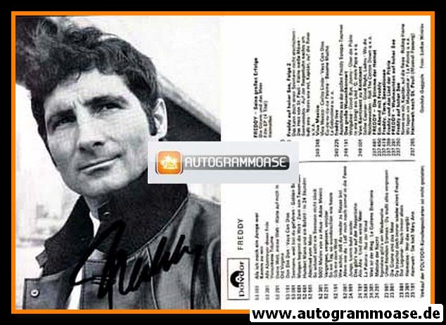Autogramm Schlager | Freddy QUINN | 1970 "Als Ich Noch Ein Junge War" (Polydor)
