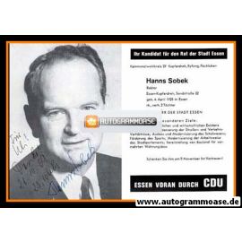Autogramm Politik | CDU | Hanns SOBEK | 1970er (Wahl OB Essen)