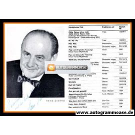 Autogramm Schlager | Hans DIERKS | 1970er (Portrait SW) Discographie