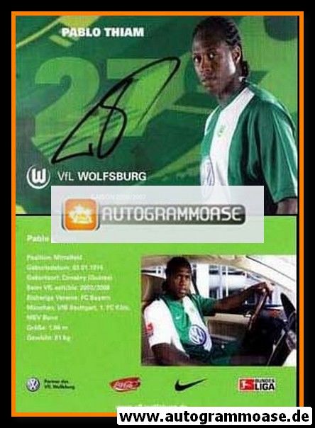 Autogramm Fussball | VfL Wolfsburg | 2006 | Pablo THIAM