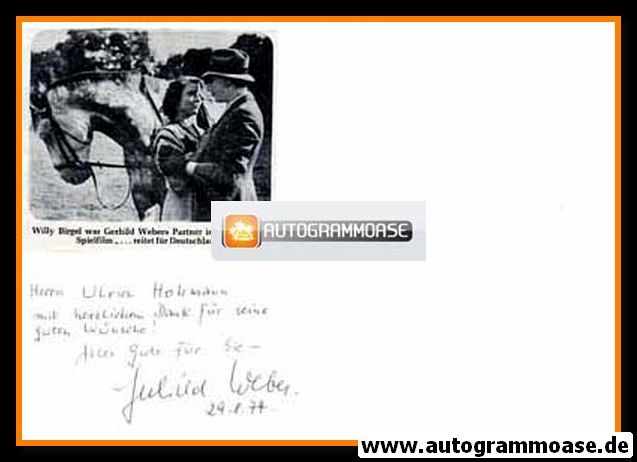 Autograph Schauspieler | Gerhild WEBER | 1974