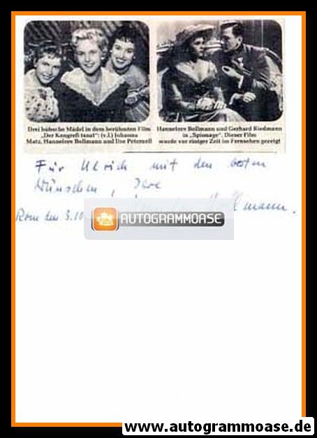 Autograph Schauspieler | Hannelore BOLLMANN | 1973