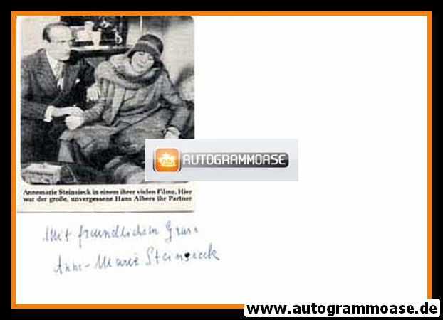 Autograph Schauspieler | Annemarie STEINSIECK