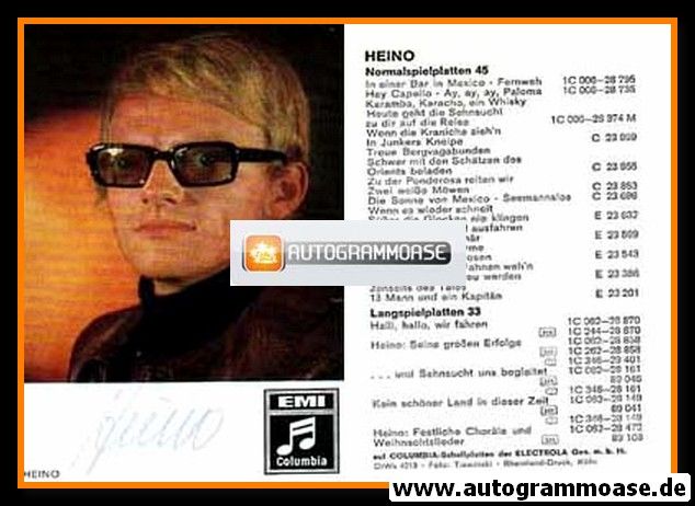 Autogramm Schlager | HEINO | 1971 "In Einer Bar In Mexiko" (Portrait Color EMI)