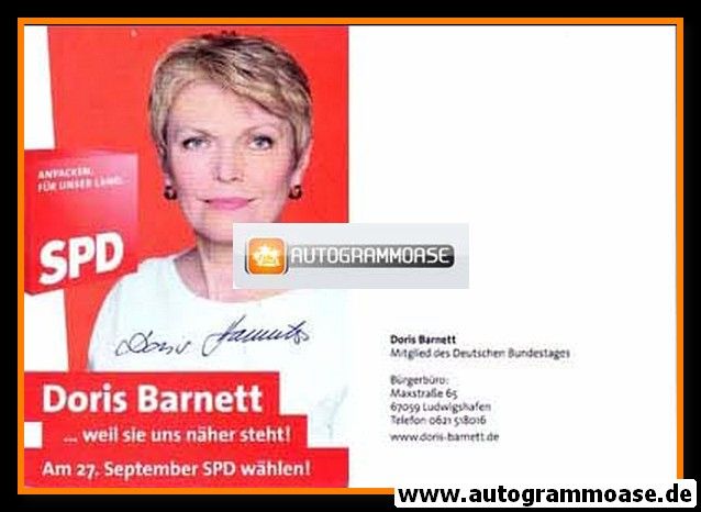 Autogramm Politik | SPD | Doris BARNETT | 1998 (Bundestagswahl)