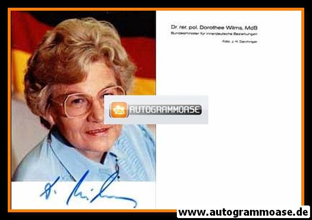 Autogramm Politik | CDU | Dorothee WILMS | 1980er Foto (Portrait Color)