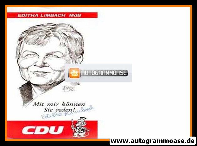 Autogramm Politik | CDU | Editha LIMBACH | 1980er (Zeichnung)