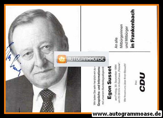 Autogramm Politik | CDU | Egon SUSSET | 1994 (Bürgerabend)