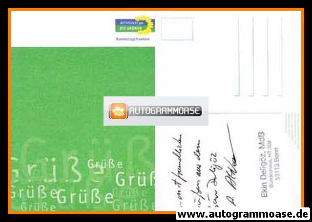 Autogramm Politik | GRÜNE | Ekin DELIGÖZ | 2000er ("Grüne Grüsse")