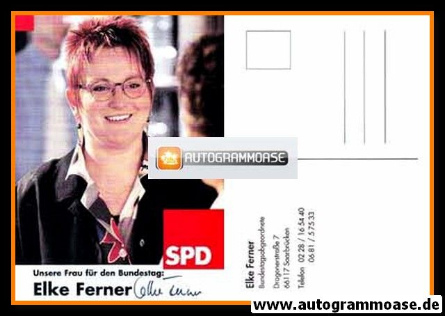 Autogramm Politik | SPD | Elke FERNER | 1990er (Portrait Color)