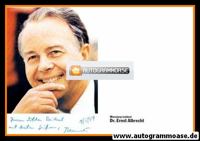 Autogramm Politik | CDU | Ernst ALBRECHT | 1990er (Portrait Color)