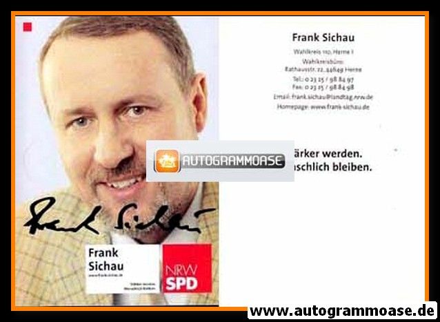 Autogramm Politik | SPD | Frank SICHAU | 2000er (Portrait Color)