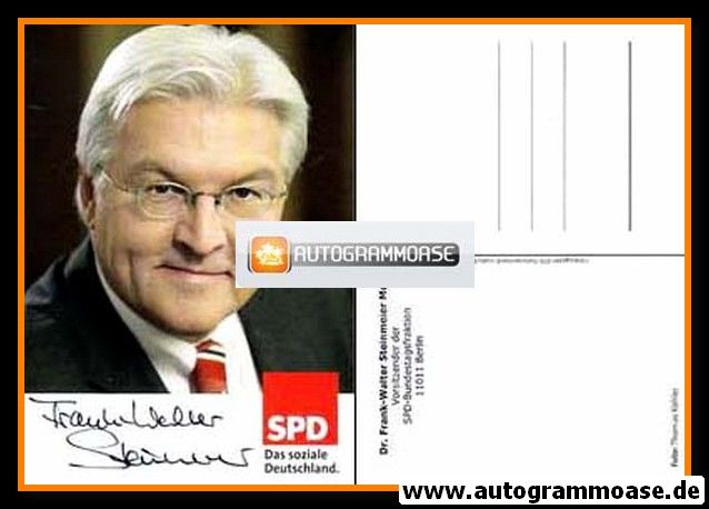 Autogramm Politik | SPD | Frank-Walter STEINMEIER | 2000er (Portrait Color) "Das Soziale Deutschland"