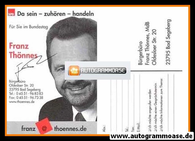 Autogramm Politik | SPD | Franz THÖNNES | 1990er (Bürgerbüro SW)