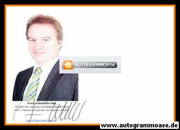 Autogramm Politik | GRÜNE | Franz UNTERSTELLER | 2000er (Portrait Color)