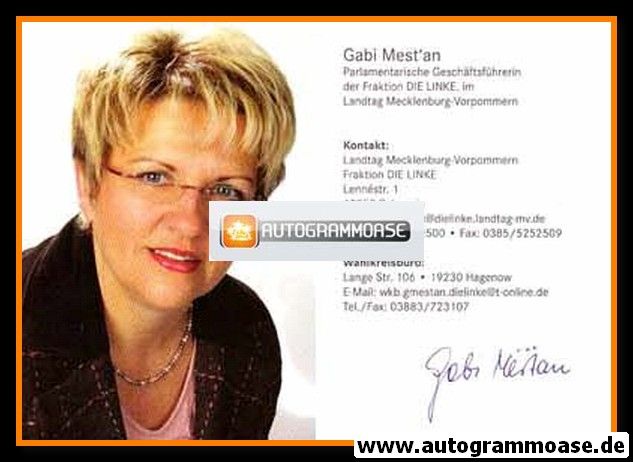 Autogramm Politik | LINKE | Gabriele MESTAN | 2000er (Portrait Color)
