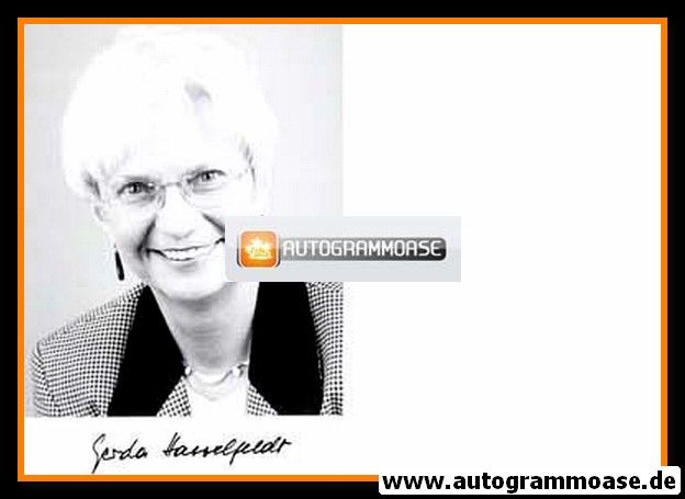 Autogramm Politik | CSU | Gerda HASSELFELDT | 1990er Foto (Portrait SW)