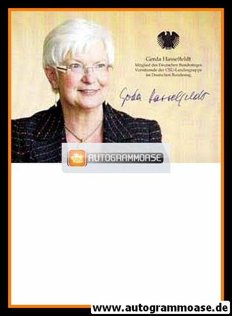 Autogramm Politik | CSU | Gerda HASSELFELDT | 2000er (Portrait Color) Schacht