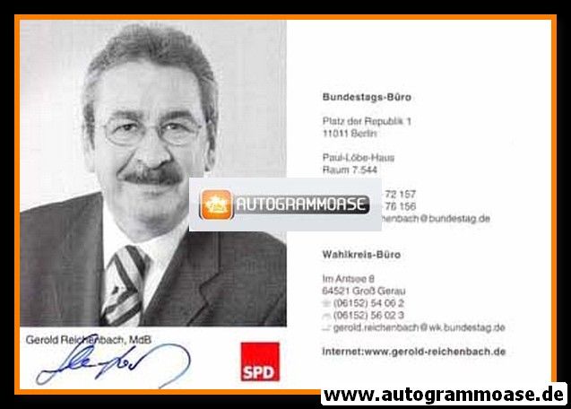 Autogramm Politik | SPD | Gerold REICHENBACH | 2000er (Portrait SW)