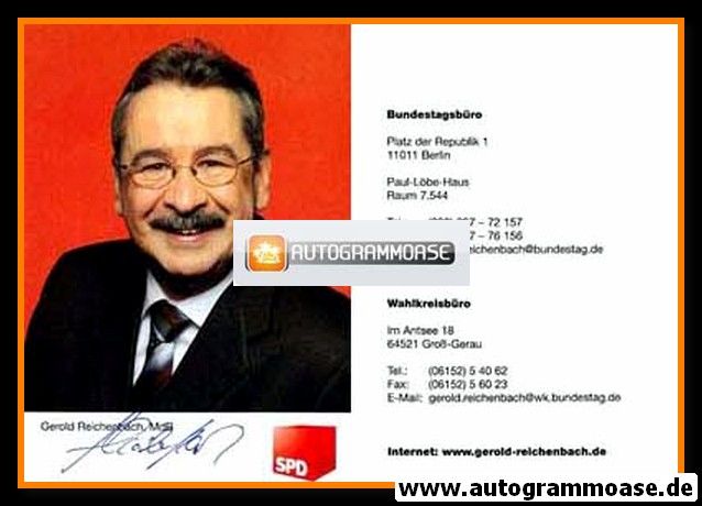 Autogramm Politik | SPD | Gerold REICHENBACH | 2000er (Portrait Color)