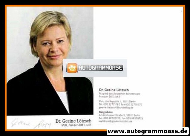 Autogramm Politik | LINKE | Gesine LÖTZSCH | 2000er (Portrait Color) 2