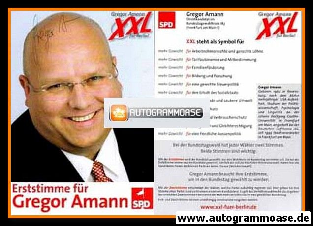 Autogramm Politik | SPD | Gregor AMANN | 2005 (Bundestagswahl)