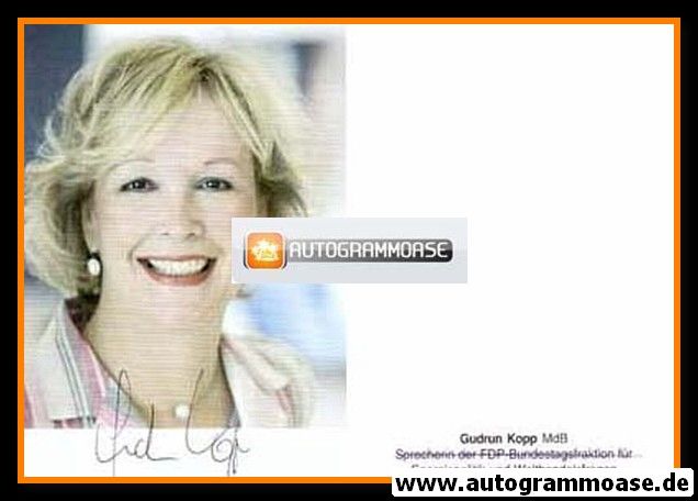 Autogramm Politik | FDP | Gudrun KOPP | 2000er (Portrait Color)
