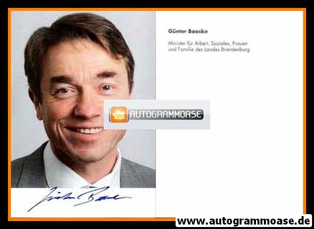 Autogramm Politik | SPD | Günter BAASKE | 2010er (Portrait Color)
