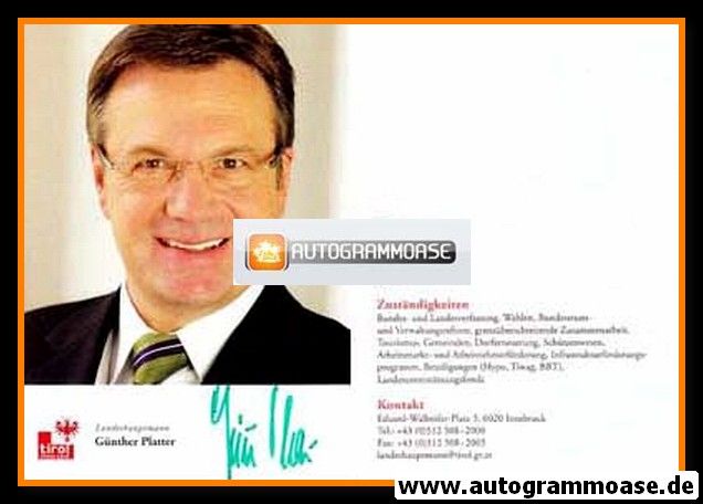 Autogramm Politik | Österreich (ÖVP) | Günther PLATTER | 2000er (Landeshauptmann Tirol)