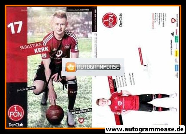 Autogramm Fussball | 1. FC Nürnberg | 2015 | Sebastian KERK