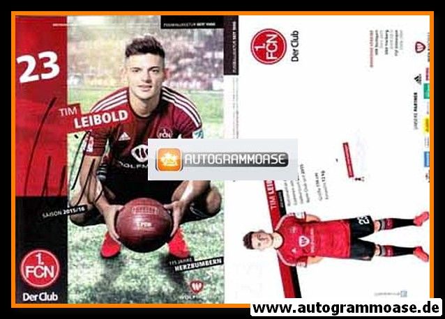 Autogramm Fussball | 1. FC Nürnberg | 2015 | Tim LEIBOLD