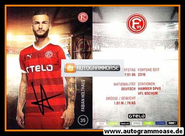 Autogramm Fussball | Fortuna Düsseldorf | 2015 | Fabian HOLTHAUS