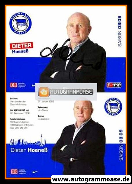 Autogramm Fussball | Hertha BSC Berlin | 2008 | Dieter HOENESS