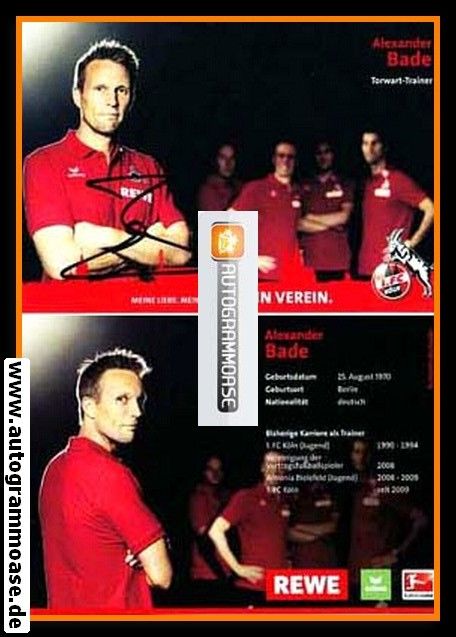 Autogramm Fussball | 1. FC Köln | 2013 | Alexander BADE