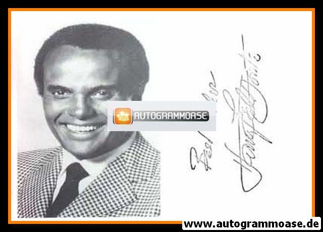 Autogramm Film / Musik (USA) | Harry BELAFONTE | 1970er Druck (Portrait SW)