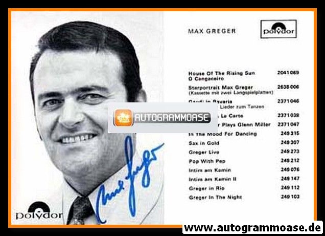 Autogramm Jazz | Max GREGER | 1970 "House Of The Rising Sun" (Portrait SW Polydor)