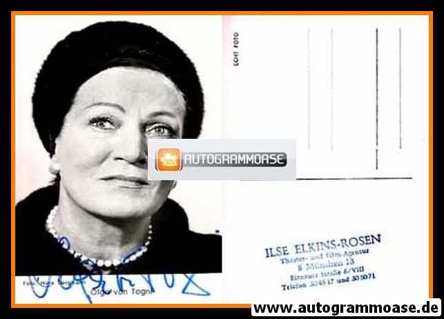 Autogramm Schauspieler | Olga VON TOGNI | 1970er (Portrait SW Bergmann)
