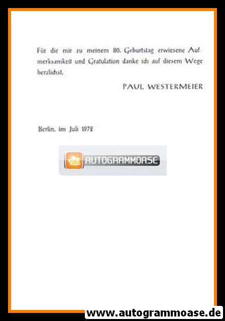 Geburtstagskarte Schauspieler | Paul WESTERMEIER | 1972