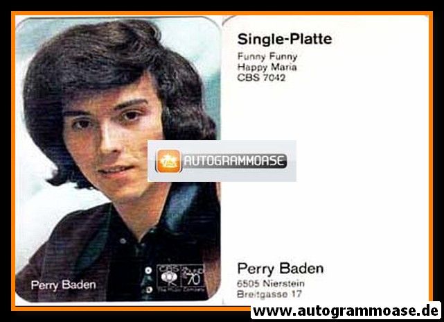 AK Schlager | Perry BADEN | 1971 "Funny Funny" (CBS)
