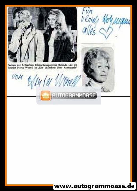 Autograph Schauspieler | Herta WORELL 