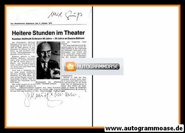 Autograph Schauspieler | Hellmuth ERDMANN 
